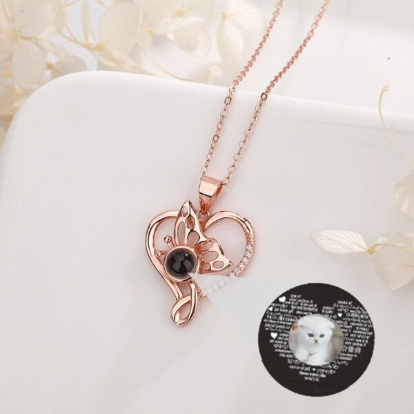 Butterfly Heart Projection Necklace - Image 4