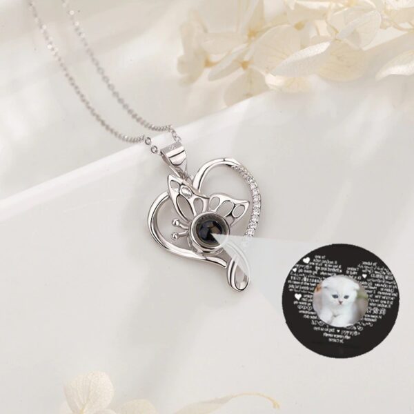 Butterfly Heart Projection Necklace - Image 7