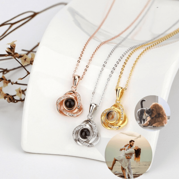 Unique Heart Projection Necklace - Image 2