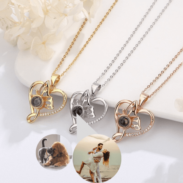Butterfly Heart Projection Necklace - Image 5