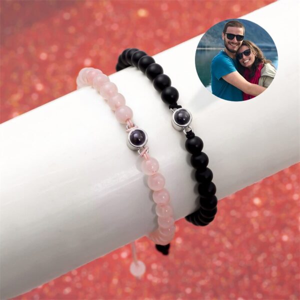 Personalized Natural Stone Couple Bracelet - Image 6
