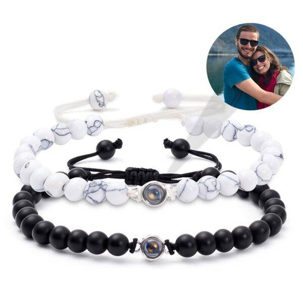 Personalized Natural Stone Couple Bracelet