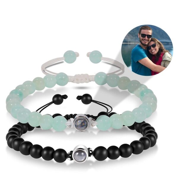 Personalized Natural Stone Couple Bracelet - Image 3