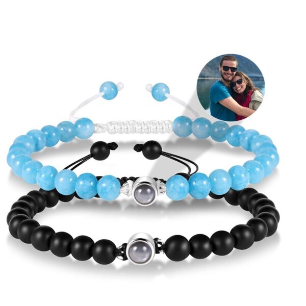 Personalized Natural Stone Couple Bracelet - Image 4