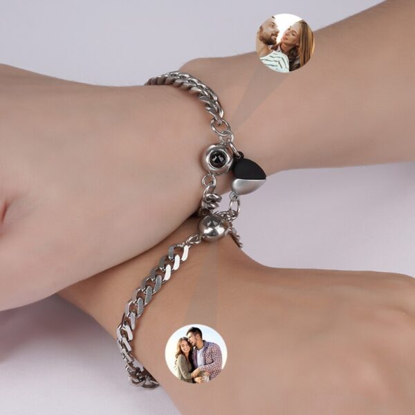 Heart shaped Couple Photo Projection Bracelet - Image 6
