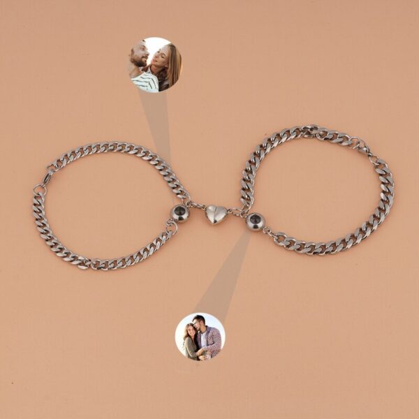 Heart shaped Couple Photo Projection Bracelet - Image 7